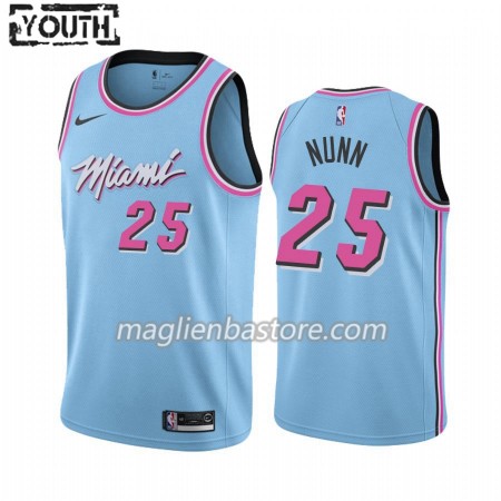 Maglia NBA Miami Heat Kendrick Nunn 25 Nike 2019-20 City Edition Swingman - Bambino